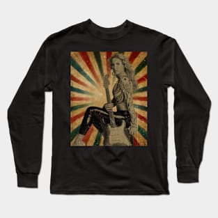 Ana Popović Photo Vintage Retro Look Fan Design Long Sleeve T-Shirt